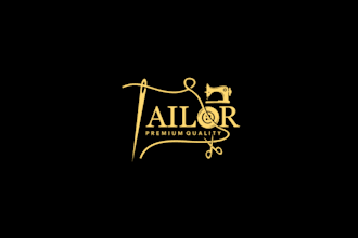 create a custom tailor logo with needle, thread, or scissors