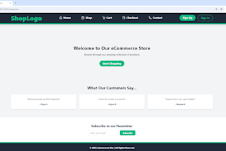 create a full ecommerce website template with tailwind CSS and animations