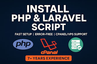 install and set up any php or laravel script on your hosting