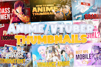 design attractive anime or vtuber thumbnails for youtube