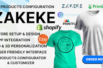 setup zakeke customily 2d 3d configuration shopify etsy