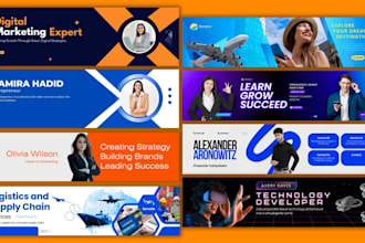 design professional linkedin banner, cover and header