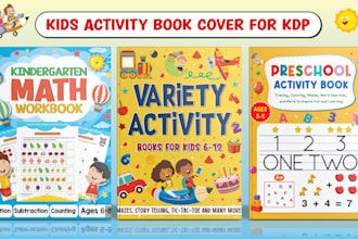 design fun kids activity book math workbook for KDP