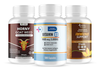premium 3d mockup showcasing your supplement label and packaging design
