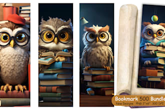 give a 500 creative professional custom bookmarks bundle for you