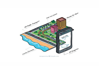 draw modern vector, rv, city, festival, or 3d isometric event maps illustration