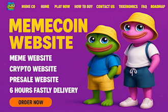 meme coin website, crypto landing page, pepe token website design