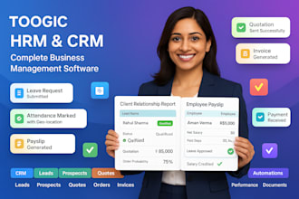 develop custom erp ,CRM, HR software solutions for business needs