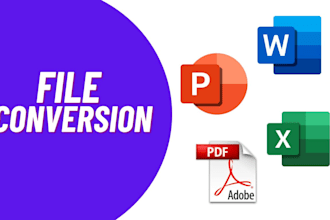 do files conversion, data entry, typing, PDF to excel, word to excel etc