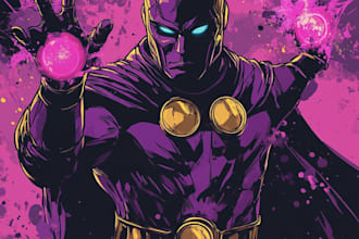 marvel style comic book superhero or villain character