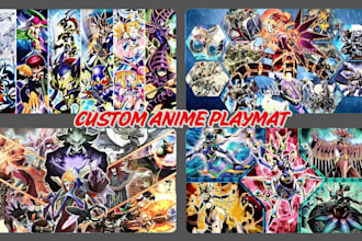 do custom playmat, trading card game board design for ttrpg, anime, digimon, tcg