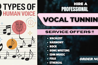 be female singer for english and french rock, metal, edm and vocal songs