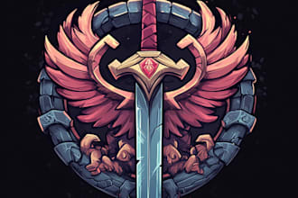 design fantasy game logo with cool unique magic style