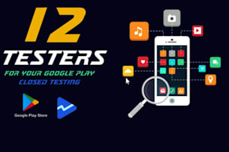 test your app with 12 testers for google play closed testing