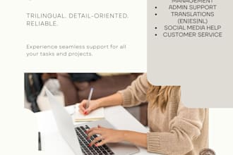be your trilingual virtual assistant for admin, customer service, and more