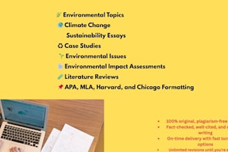 research and write anything on environmental sciences, climate change and sdgs