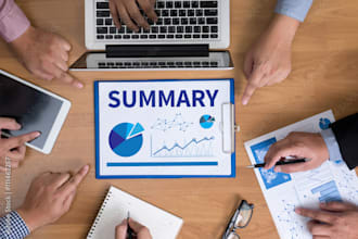 summarize research papers, reports, or articles