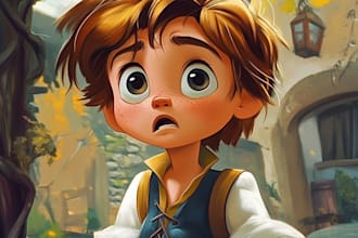 draw you a beautiful portrait in disney cartoon