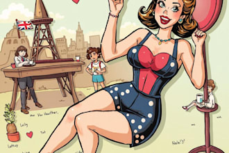 create pin up and cartoon illustrations