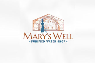 design classy purified water store logo
