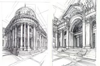 draw architectural sketches exterior
