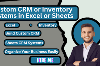 build CRM or inventory management in excel sheet or spreadsheets