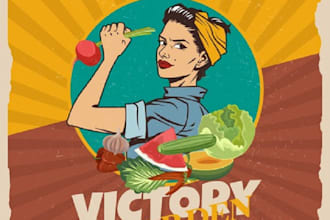 design looks nice victory garden market logo