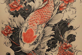 create japanese or oriental tattoo design for you