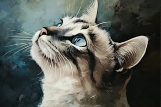 draw pet, cat, dog portrait in my art style