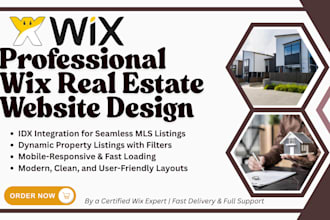 design a wix real estate website, add idx integration, and property listings
