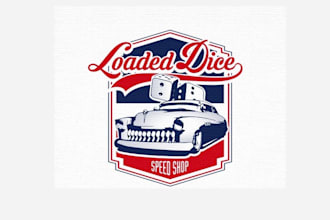 design unique dice or hot rod builder show logo
