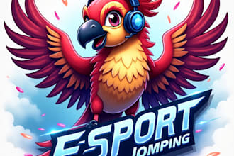 design high quality parrot esport mascot logo for your business