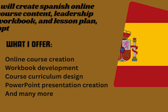 create your spanish online course content, course creation, course curriculum