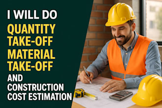 do quantity take off, material take off and construction cost estimation