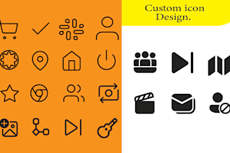 design unique, simple and modern custom icons set