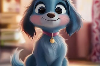 couple into lovely disney cartoon portrait