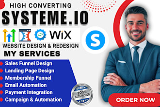 build systeme io sales funnel, systeme io landing page,systeme io website, blog