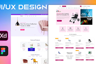 create a professional website UI UX design in figma and adobe xd prototype