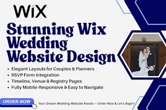 build a wix wedding website, design event planner layout, and rsvp integration