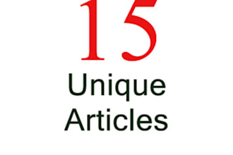 provide you with 15 UNIQUE Articles on any Given Topic/Niche/Keyword