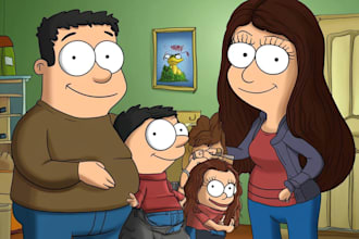 draw you as a family guy cartoon character