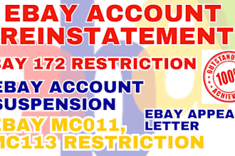 resolve your mc011 mc172 mc081 ebay suspension, do ebay reinstatement, appeal