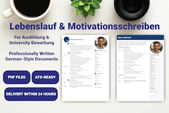 write a german CV and cover letter for jobs, university, or ausbildung