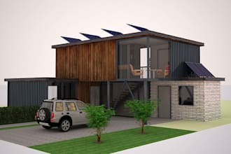 design 3d shipping container, trade booth, kiosk, shop, modular house rendering