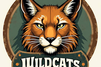 design high quality wildcat vintage logo with unlimited revision