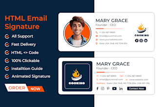 design clickable HTML email signature, HTML email signature