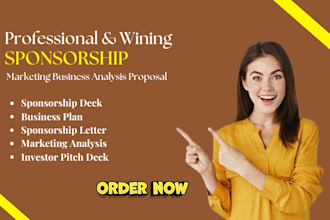 design sponsorship investor pitch deck slide, marketing business analysis