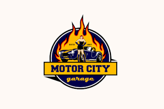 design auto restoration modification and sales logo