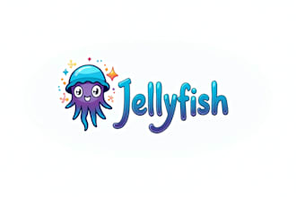 design different jellyfish mascot logo for you in just 1 day