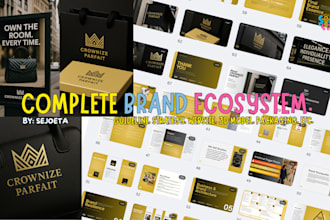 make complete brand style guideline, strategy, logo, and web
